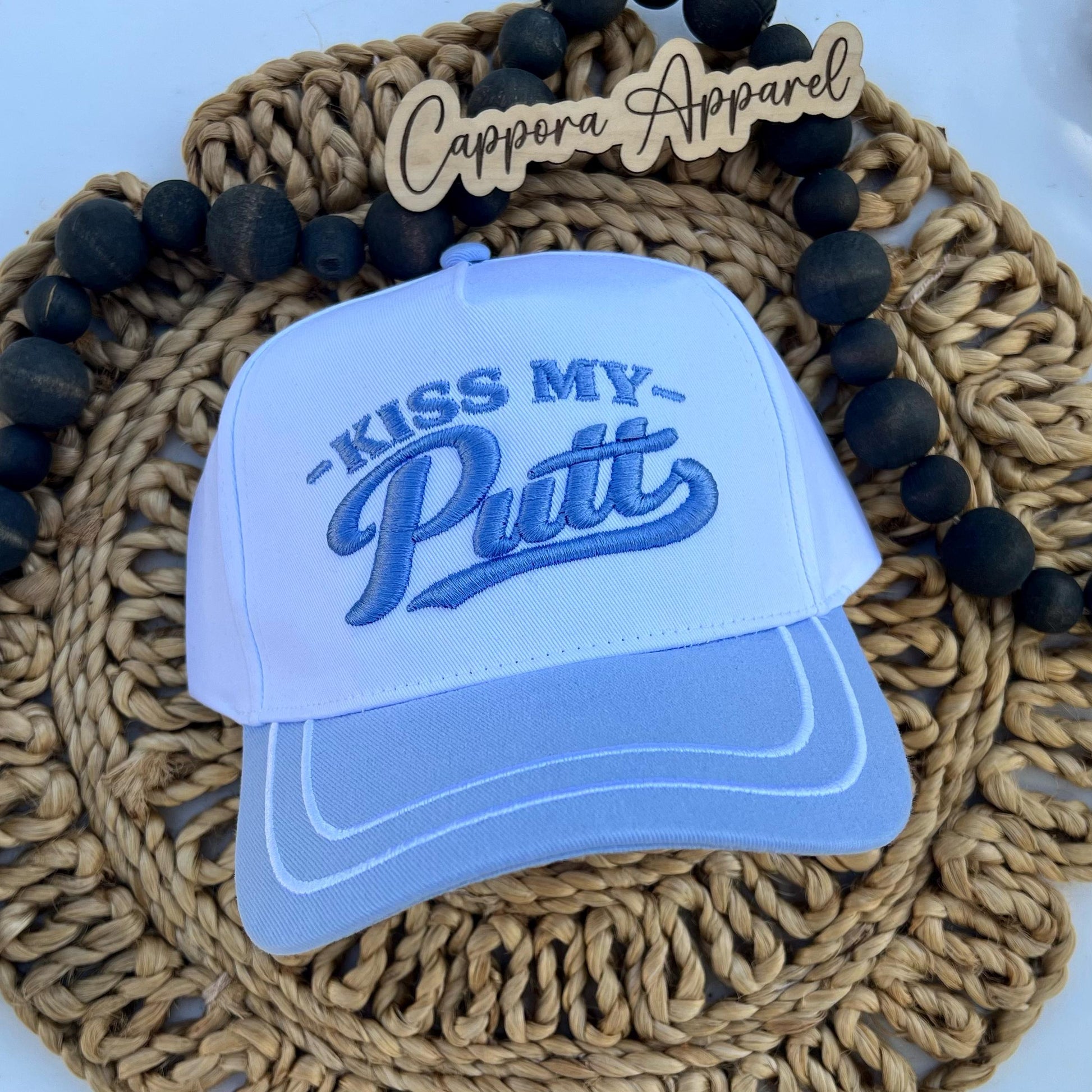 Kiss My Putt Hat | 3D Puff Embroidered Golf Hat, Funny Golf Trucker Hat, Embroidered Snapback Cap, Golf Lover Gift, Country Club Hat