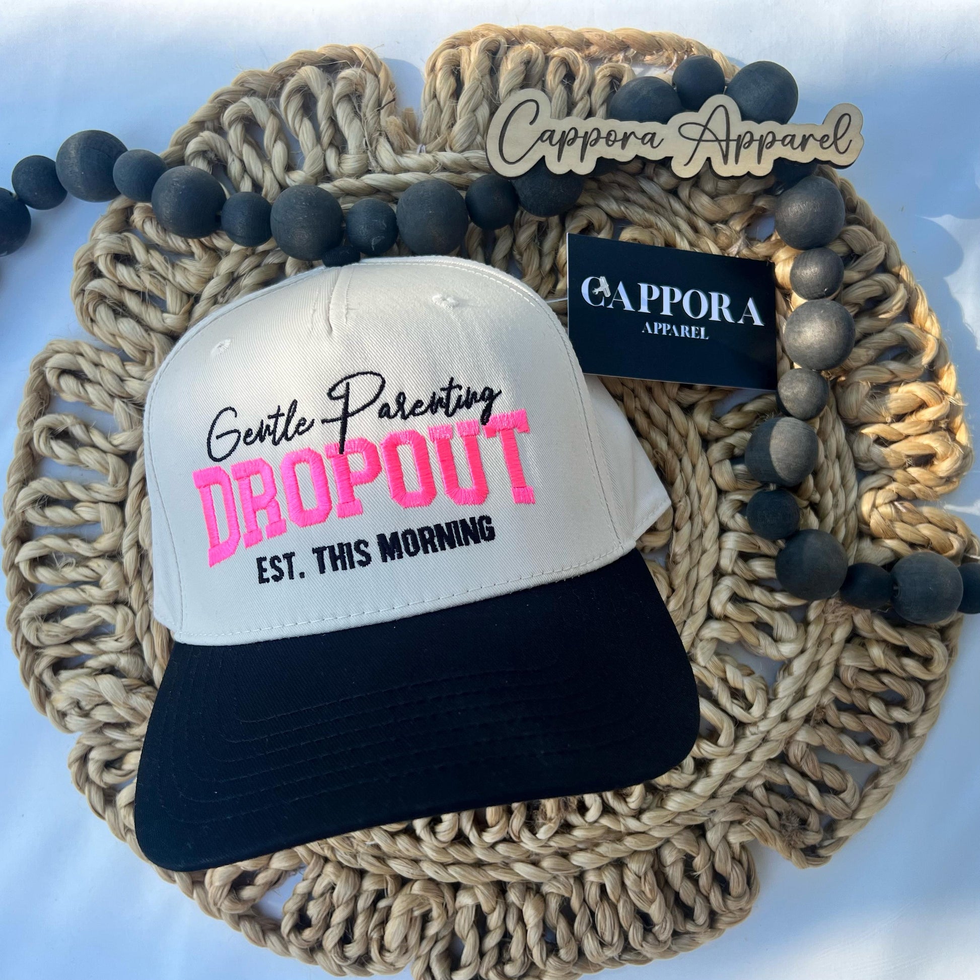 Gentle Parenting Dropout Hat | Funny Mom Embroidered Hat, Established This Morning Cap, Sarcastic Mom Hat, Trendy Motherhood Baseball Hat