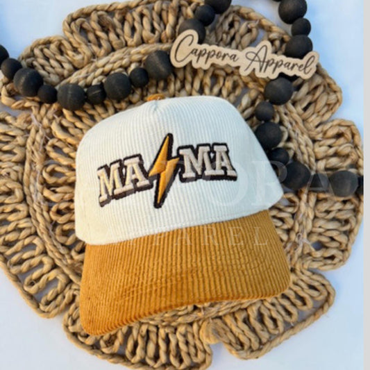 Mama Lightning Bolt Hat | 3D Puff Embroidered Hat, Trendy Mama Trucker Cap, Embroidered Mom Hat, Retro Mama Baseball Hat, Gift for Moms