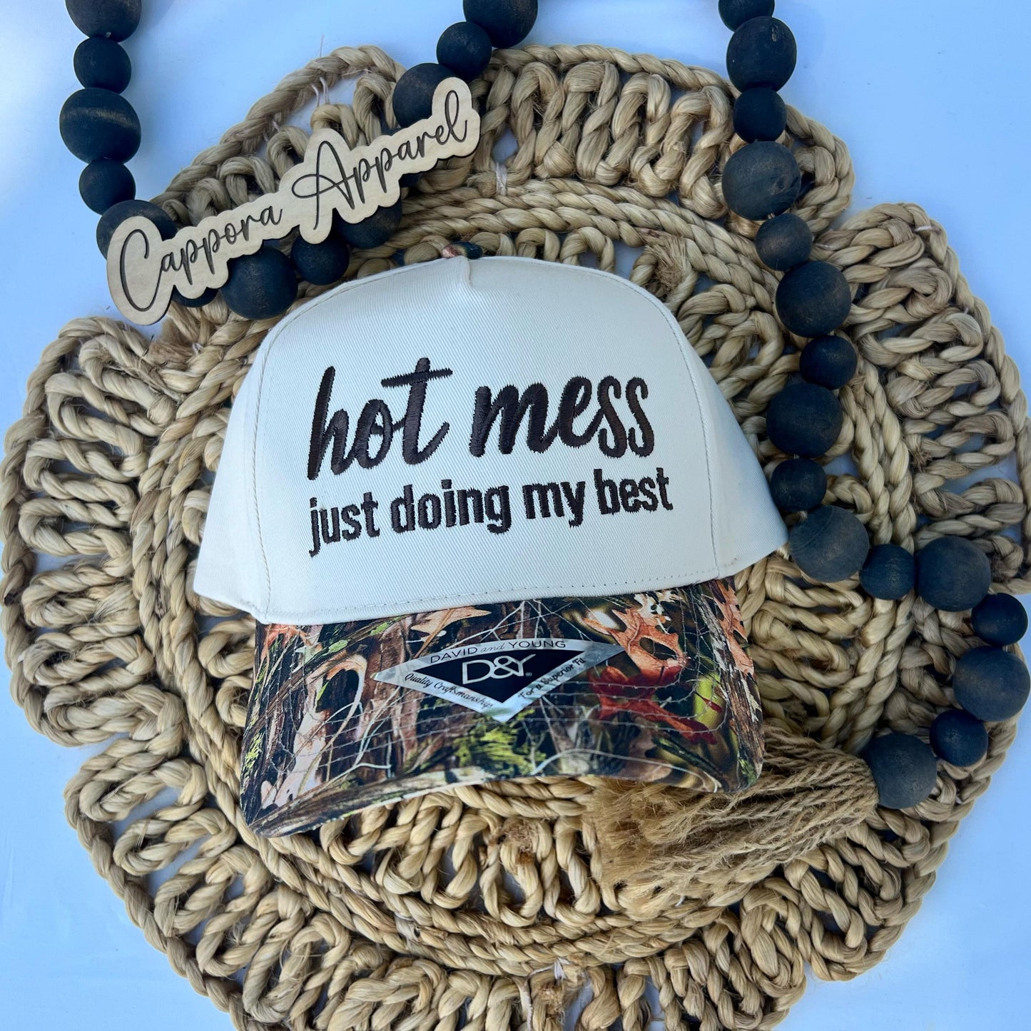 Hot Mess Just Doing My Best Embroidered Hat, Funny Mom Hat, Women's Baseball Cap, Trendy Embroidery Hat, Gift for Moms, Messy Mom Cap