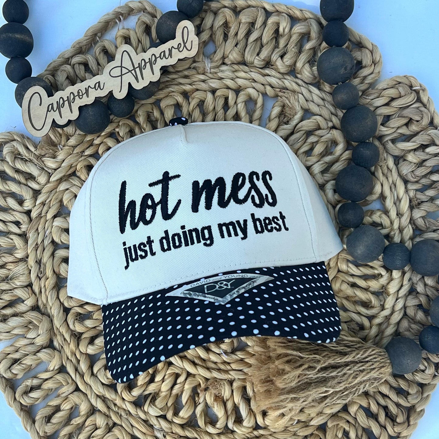Hot Mess Just Doing My Best Embroidered Hat, Funny Mom Hat, Women's Baseball Cap, Trendy Embroidery Hat, Gift for Moms, Messy Mom Cap