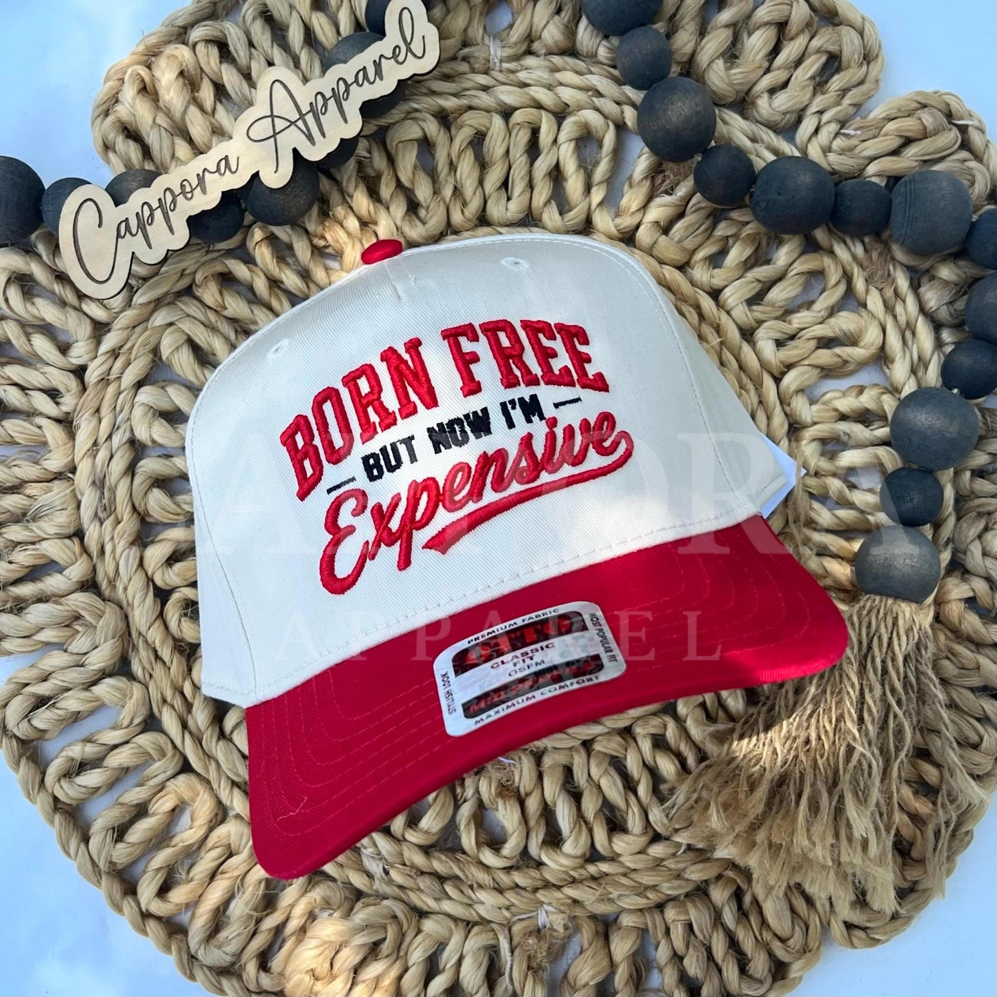 Born Free But Now I’m Expensive Hat | 3D Puff Embroidered Trucker Hat | Funny Patriotic Hat | Fourth of July Cap | USA America Hat