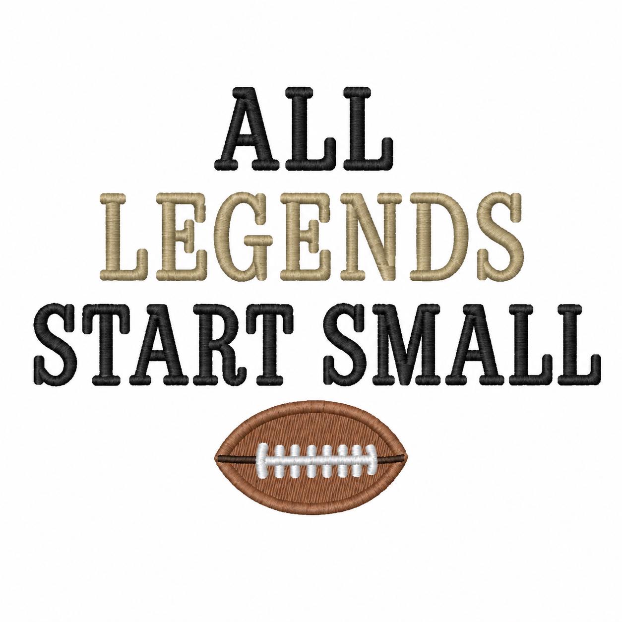 All Legends Start Small Embroidered Youth Crewneck Sweatshirt – Football Pennant, Soccer Pennant, Basketball, Baseball