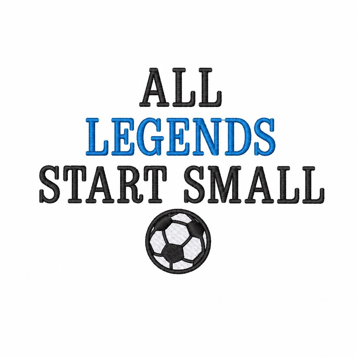All Legends Start Small Embroidered Youth Crewneck Sweatshirt – Football Pennant, Soccer Pennant, Basketball, Baseball