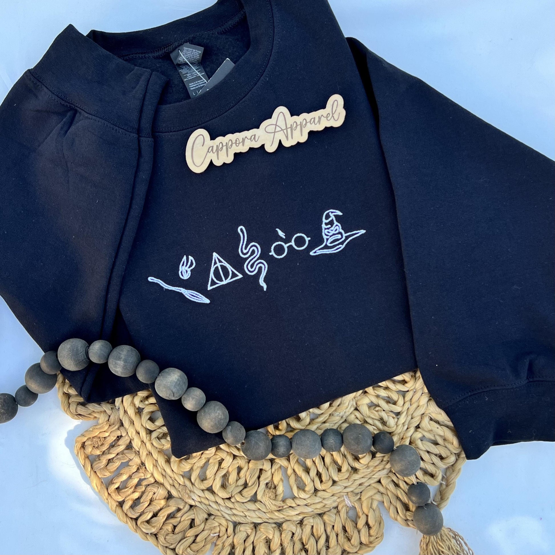 Embroidered Wizard Sweatshirt | Fantasy Magic Graphic Crewneck, Gildan 18000 Unisex | Wizard Hoodie Alternative | Mystic Gift for Him Her
