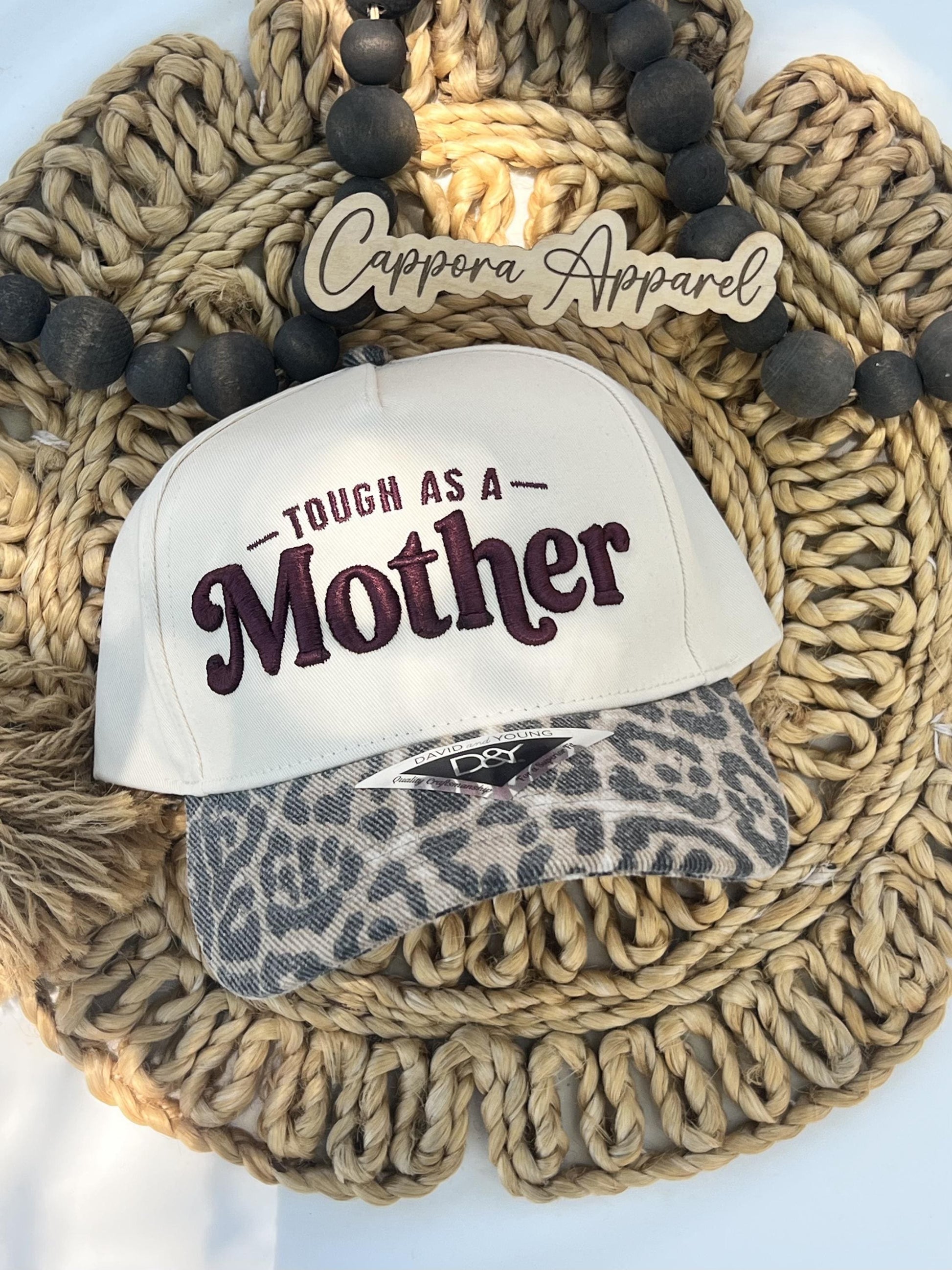 Tough as a Mother Embroidered 3D Puff Hat | Trendy Mom Trucker Hat, Puff Embroidery Hat for Moms, Cute Neutral Mama Hat Gift