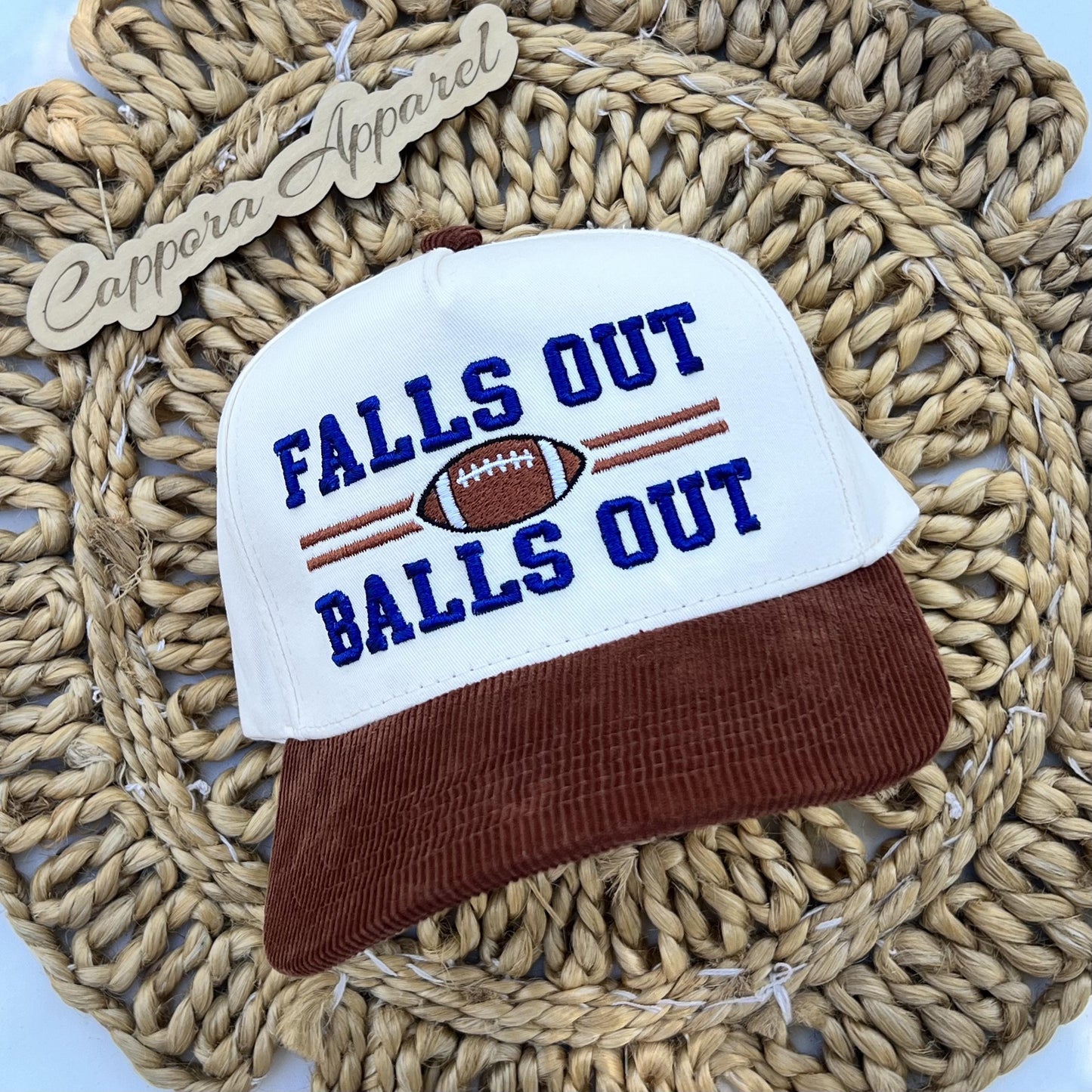 Falls Out Balls Out Embroidered Hat | Funny Football Hat | Game Day Hat | Tailgate Cap | Football Season