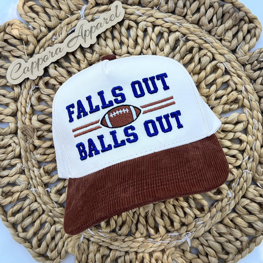 Falls Out Balls Out Embroidered Hat | Funny Football Hat | Game Day Hat | Tailgate Cap | Football Season