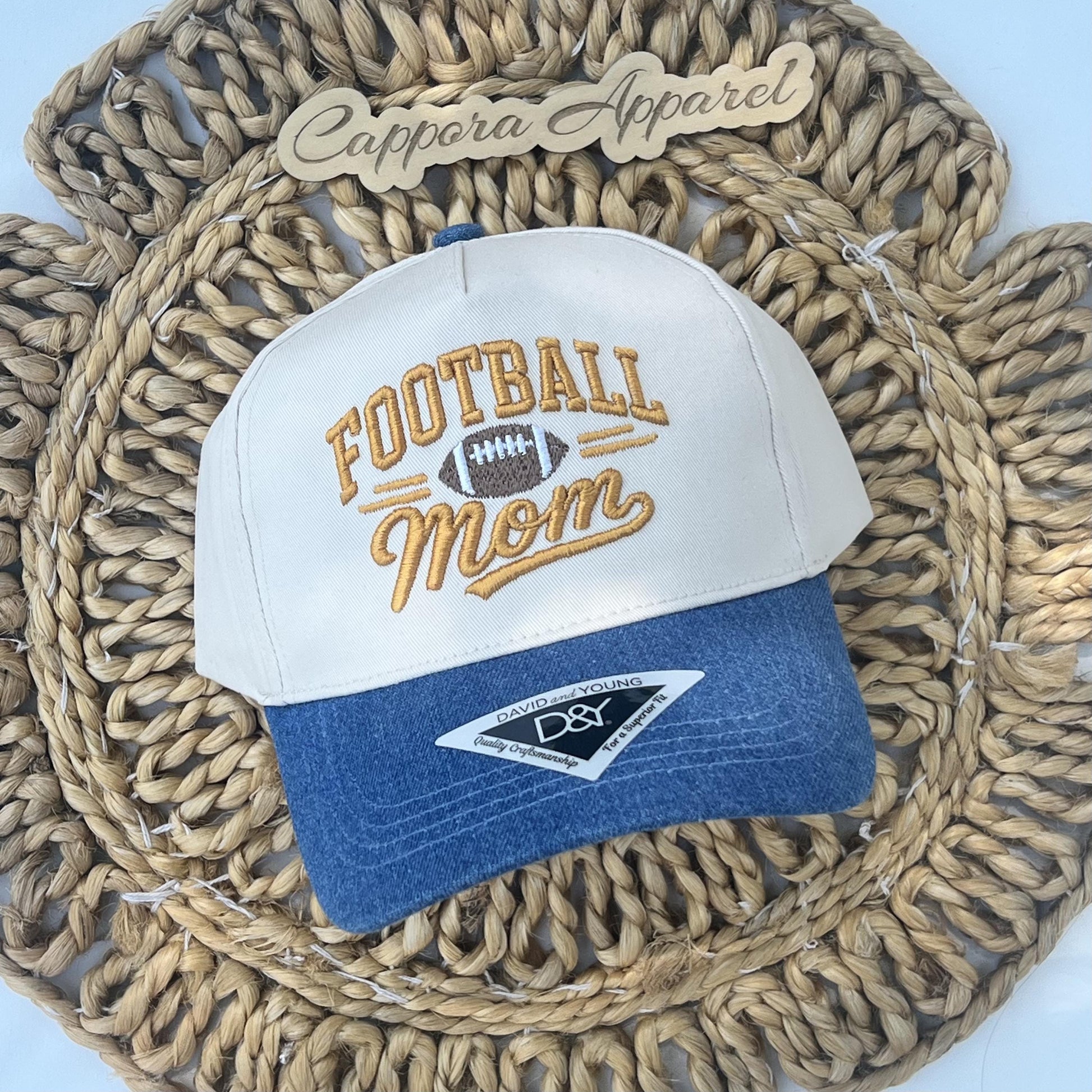 Football Mom Hat, Embroidered Football Mama Hat, Game Day Mom Cap, Football Season Hat, Sports Mom Gift, Football Mom Trucker Hat