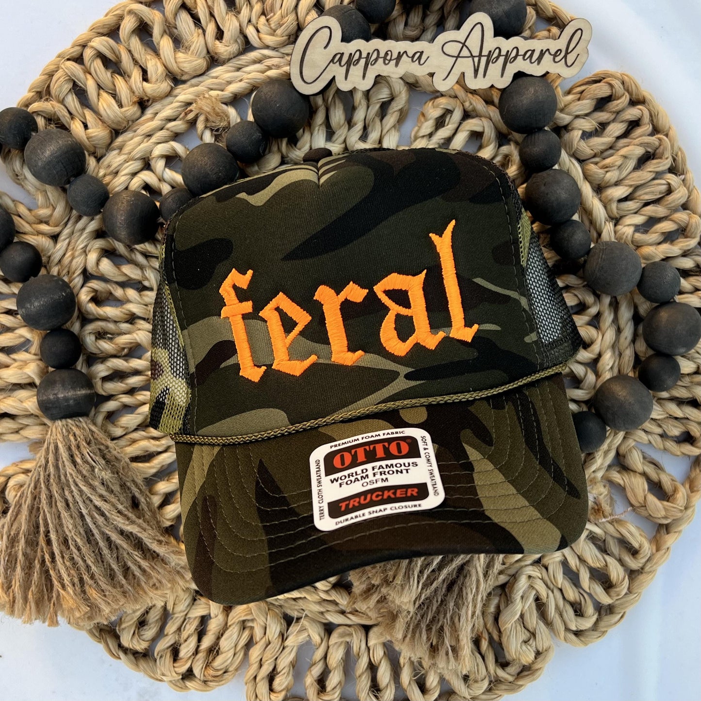 Feral Hat, Embroidered Foam Trucker Hat, Funny Mom Hat, Trendy Women’s Trucker Hat, Mom Life Hat, Sarcastic Hat, Funny Gift for Her