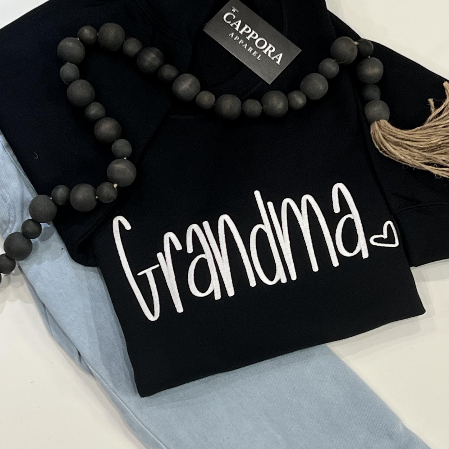 Personalized Embroidered Crewneck, Grandma Mimi CeCe Wifey Nurse Auntie Sweatshirt, Custom Embroidery Gift for Her, Personalized Sweatshirt
