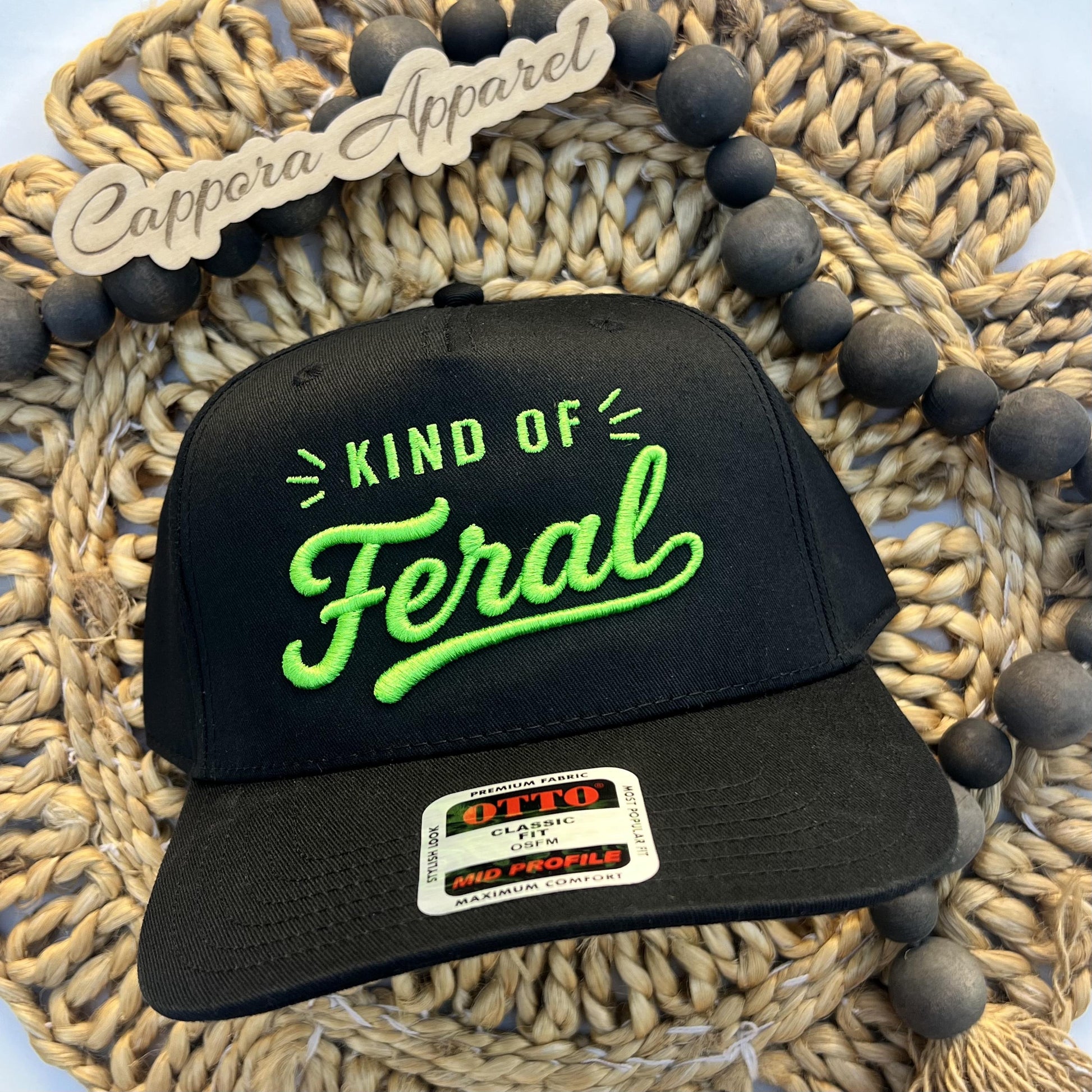 Kind of Feral 3D Puff Embroidered Hat |Trucker Baseball Cap, Funny Bold Statement Hat, Wild Girl Aesthetic, Streetwear Style Cap