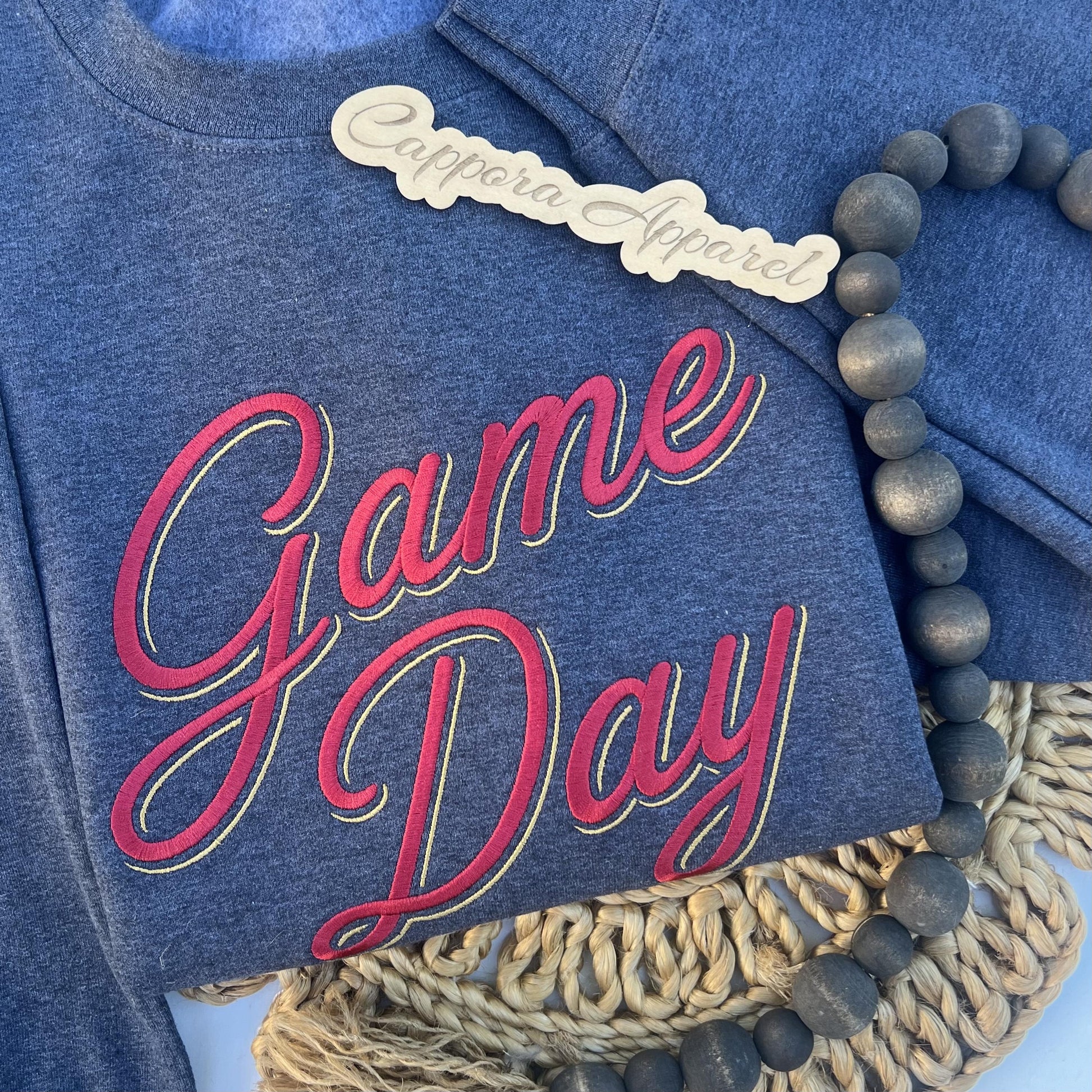 Game Day Embroidered Crewneck Sweatshirt, Football Game Day Shirt, Tailgate Sweater, Sports Fan Gift, Fall Football Apparel