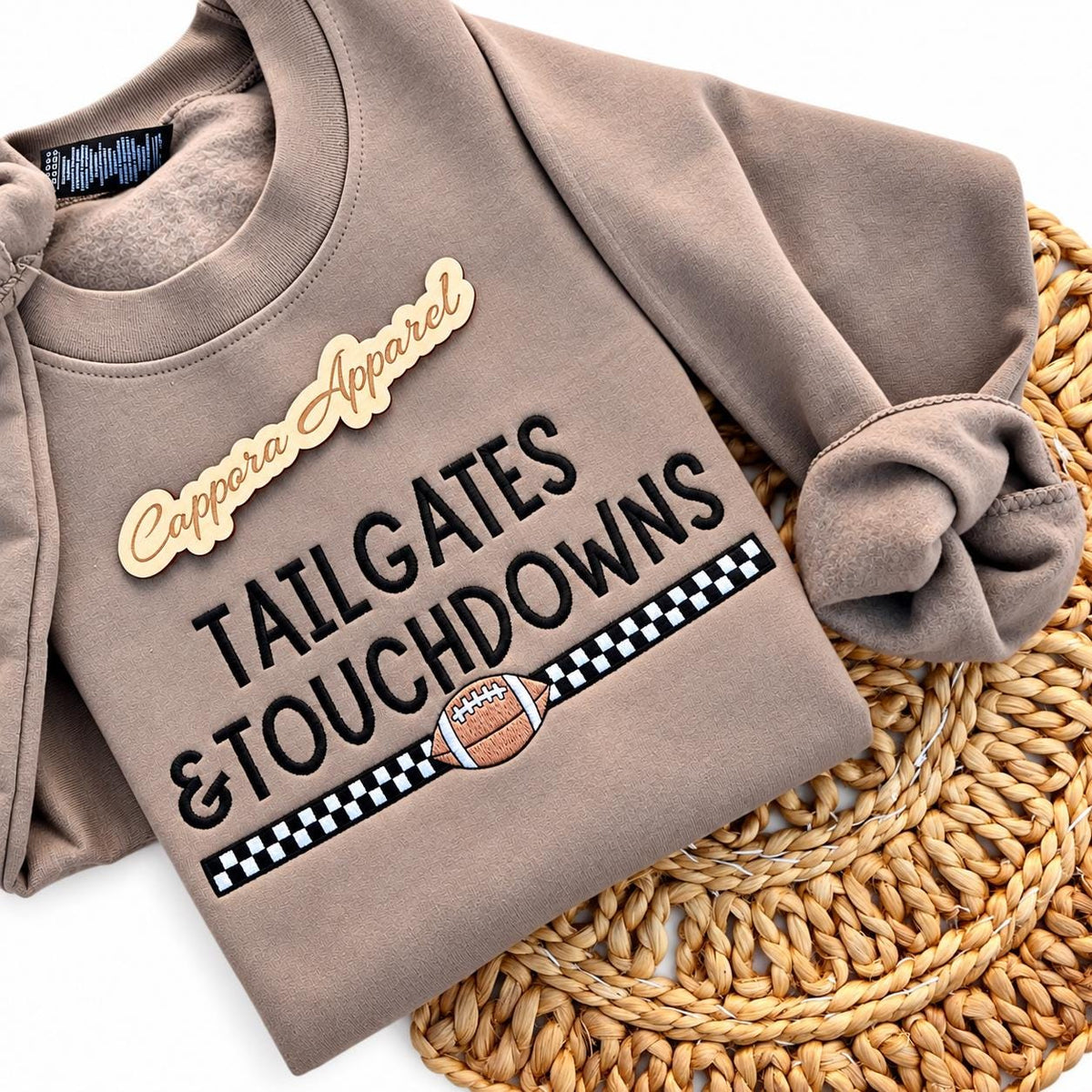 Tailgates & Touchdowns Embroidered Crewneck, Football Game Day Sweatshirt, Tailgate Outfit, Football Season Pullover, Fall Football Gift