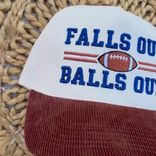 Falls Out Balls Out Embroidered Hat | Funny Football Hat | Game Day Hat | Tailgate Cap | Football Season