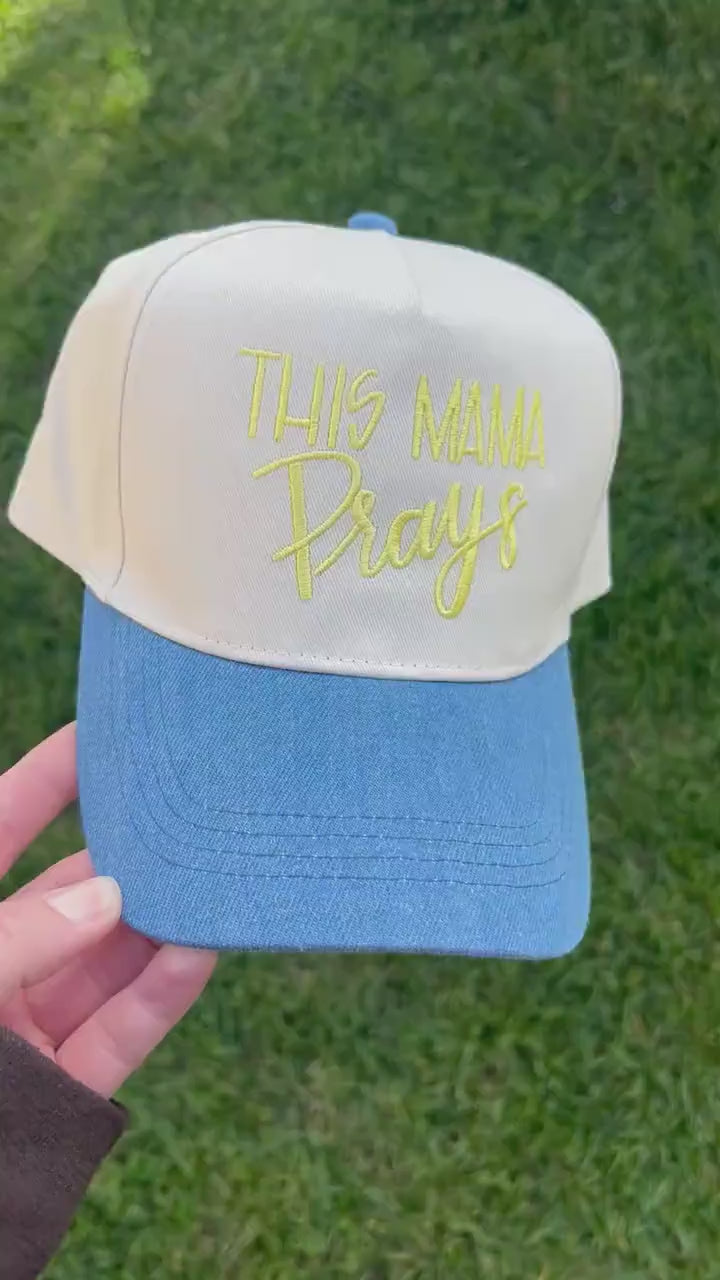 This Mama Prays Embroidered Hat | Christian Mom Hat, Faith Based Trucker Hat, Religious Mama Baseball Cap, Jesus Mom Gift, Cute Church Hat