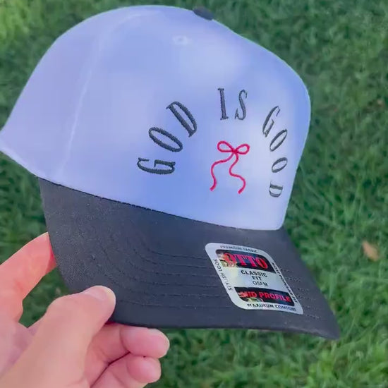 God Is Good Embroidered Hat | 5-Panel Adjustable Cap, Inspirational Christian Hat, Faith Apparel Gift, Religious Baseball Cap