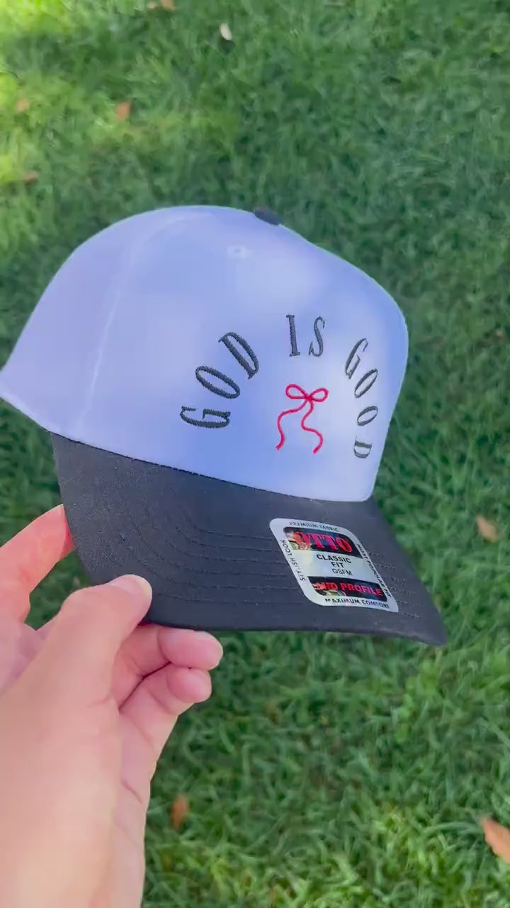 God Is Good Embroidered Hat | 5-Panel Adjustable Cap, Inspirational Christian Hat, Faith Apparel Gift, Religious Baseball Cap