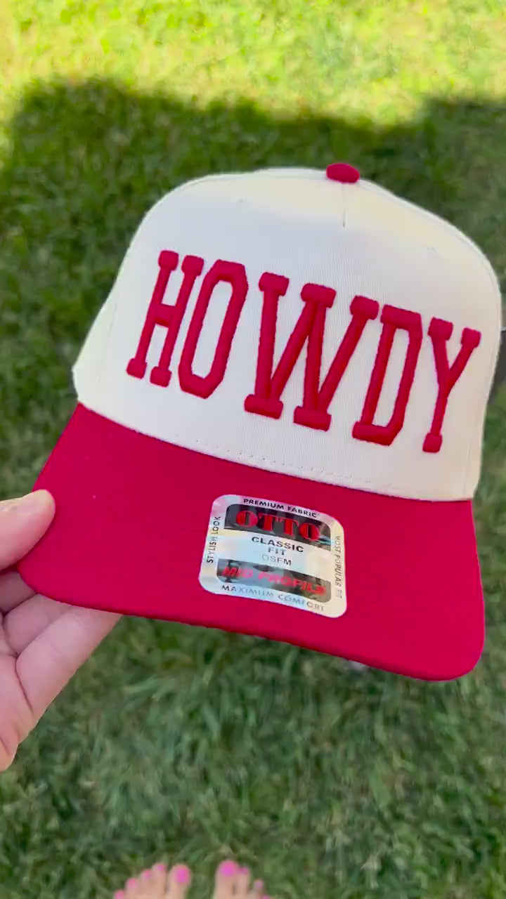 Howdy Trucker Hat | 3D Puff Embroidered Hat, Western Cowgirl Hat, Cute Country Hat for Women, Rodeo Baseball Cap, Cowboy Style Hat